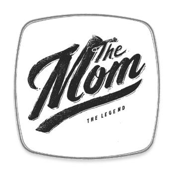 The Mom The Legend Vintage Script - Square fridge magnet - white - Front