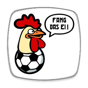 Joueur de football des poules Football - Magnet carré - blanc - Devant