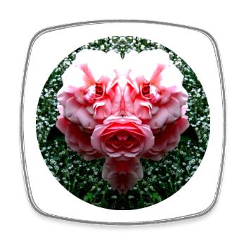 Nature Creature Pink Rose - Square fridge magnet - white - Front