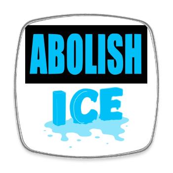 Abolish I.C.E: - Square fridge magnet - white - Front