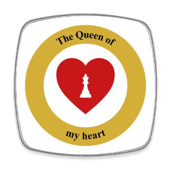 Queen of My Heart: Das ultimative Endspiel ist Liebe - Viereckiger Kühlschrankmagnet - Weiß - Vorne