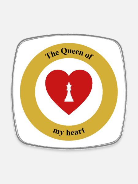 Queen of My Heart: The ultimate endgame is love - Square fridge magnet - white