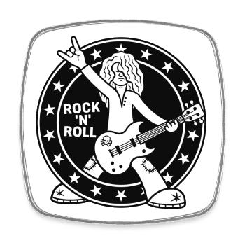 Rock'N'Roll Guitarist Cartoon Style - Square fridge magnet - white - Front