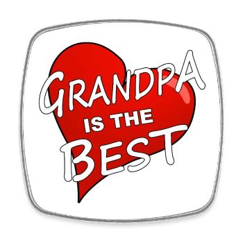 GRAND-PÈRE EST LE MEILLEUR - Magnet carré - blanc - Devant