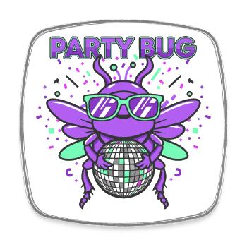 Party Bug - Disco Fever - Square fridge magnet - white - Front