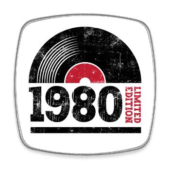 Millésime 1980 - Magnet carré - blanc - Devant