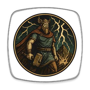 Wikinger Sturmhammer Thor - Viereckiger Kühlschrankmagnet - Weiß - Vorne