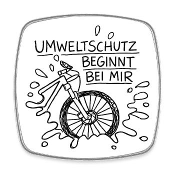 La protection de l’environnement commence avec moi. Vélo. - Magnet carré - blanc - Devant