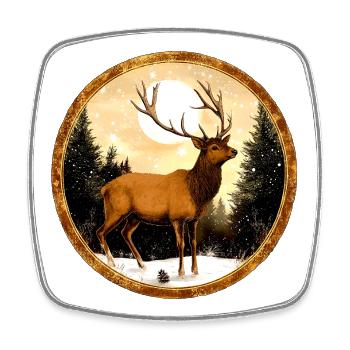 Style du cerf - Magnet carré - blanc - Devant