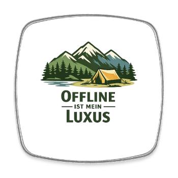 Offline ist mein Luxus – Camping & Outdoor - Viereckiger Kühlschrankmagnet - Weiß - Vorne