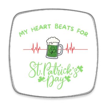 MEIN HERZ SCHLÄGT FÜR DEN ST. PATRICK'S DAY - Viereckiger Kühlschrankmagnet - Weiß - Vorne