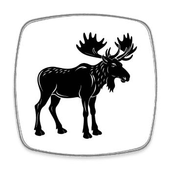 Moose - Square fridge magnet - white - Front