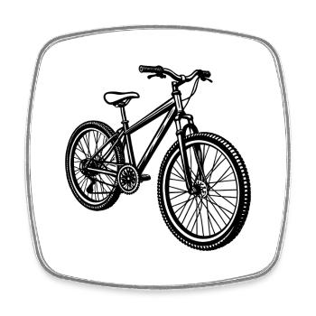 Mountain biking - Square fridge magnet - white - Front