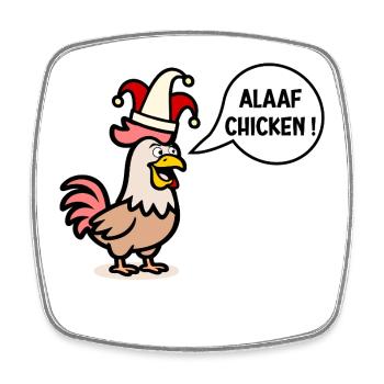 English Chickens Carnival Alaaf - Square fridge magnet - white - Front