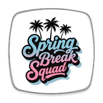 Spring Break Squad Palm Trees Tropical Holiday Party - Square fridge magnet - white - Front