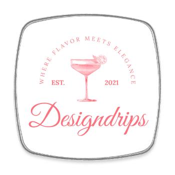 Pink Print – Flavor meets Elegance - Square fridge magnet - white - Front