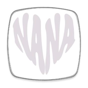 Nana – Kleines Herz-Grafik (Individuelle Farbe) - Viereckiger Kühlschrankmagnet - Weiß - Vorne