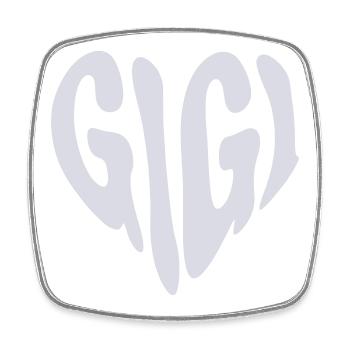 Gigi – Kleines Herz (Individuelle Farbe) - Viereckiger Kühlschrankmagnet - Weiß - Vorne