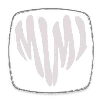 Mimi - Small Heart (Custom Color) - Square fridge magnet - white - Front