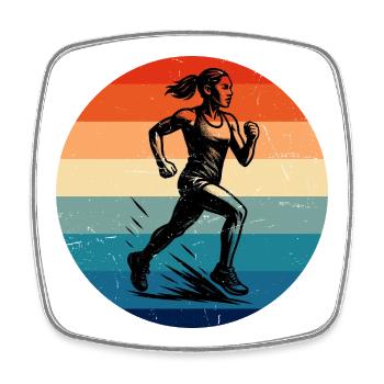 Klassisches Running Motiv - Viereckiger Kühlschrankmagnet - Weiß - Vorne