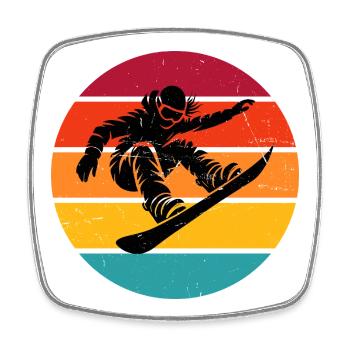 Fresh snowboard motif for snowboard for women - Square fridge magnet - white - Front