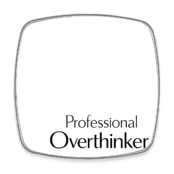 professional Overthinker Spruch - Viereckiger Kühlschrankmagnet - Weiß - Vorne