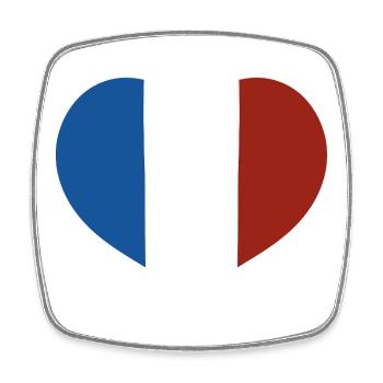 French Flag Heart - Square fridge magnet - white - Front