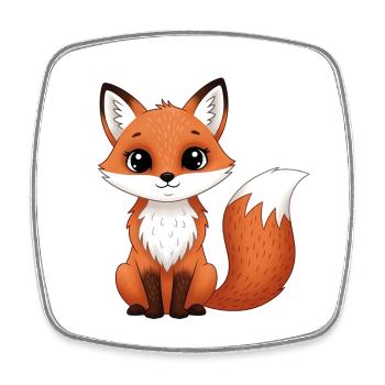 Un renard mignon dans un style dessin animé - Magnet carré - blanc - Devant