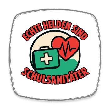 Les vrais héros sont les ambulanciers scolaires - Magnet carré - blanc - Devant