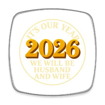 our year we will be husband and wife Hochzeit - Viereckiger Kühlschrankmagnet - Weiß - Vorne