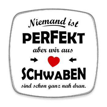 Red Heart on Black – Swabia - Square fridge magnet - white - Front