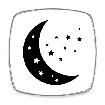 Mond und Sterne - Viereckiger Kühlschrankmagnet - Weiß - Vorne