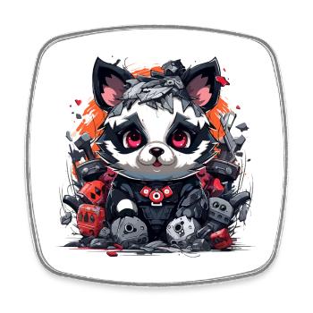 Robo Panda sur le champ de bataille - Magnet carré - blanc - Devant