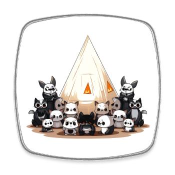 Parade de la pyramide des pandas - Magnet carré - blanc - Devant