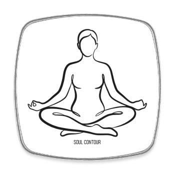 SOUL CONTOUR - Sukhasana - Square fridge magnet - white - Front