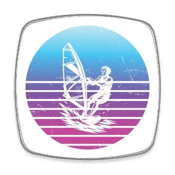 Klassisches Windsurfing Motiv - Viereckiger Kühlschrankmagnet - Weiß - Vorne
