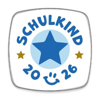 Schulkind 2026 Einschulung Schulanfang - Viereckiger Kühlschrankmagnet - Weiß - Vorne