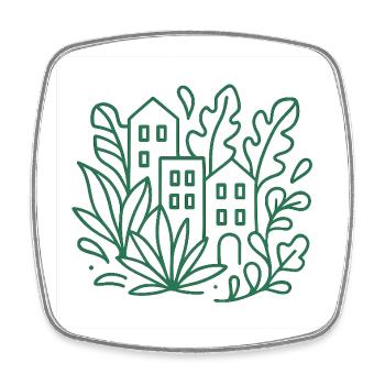 Urban city gardens - Square fridge magnet - white - Front