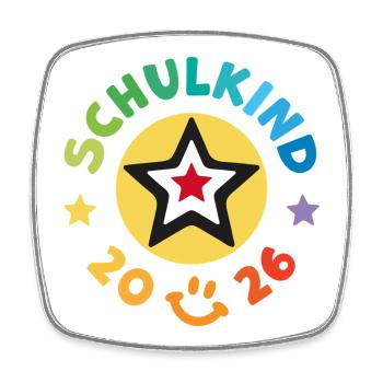 Schulkind 2026 Einschulung Schulanfang - Viereckiger Kühlschrankmagnet - Weiß - Vorne