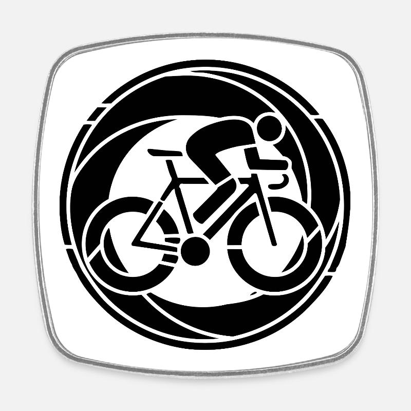 Icône vélo de route - Magnet carré - blanc