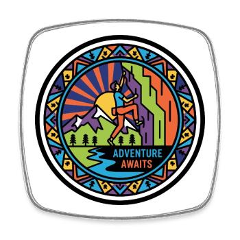 Klettern Abenteuer Berge Kletterwand Motiv - Viereckiger Kühlschrankmagnet - Weiß - Vorne