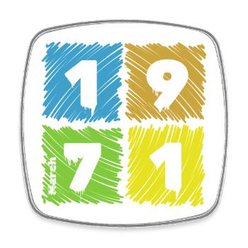 55. Écussons de Farbige du Geburtstag depuis 03/1971 - Magnet carré - blanc - Devant