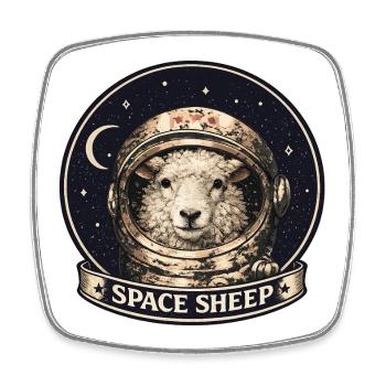 Astronaute mouton de l’espace - Magnet carré - blanc - Devant
