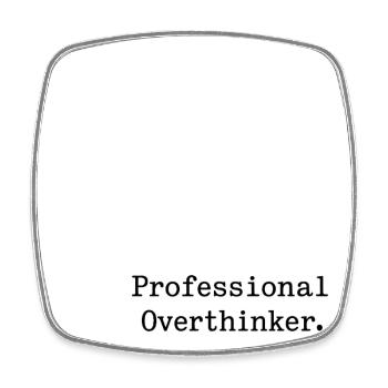 Professional OVERTHINKER Minimalist - Viereckiger Kühlschrankmagnet - Weiß - Vorne