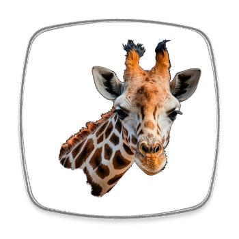 Giraffenportrait natürlich - Viereckiger Kühlschrankmagnet - Weiß - Vorne