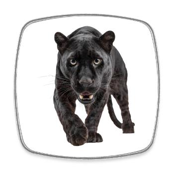 Schwarzer Panther – Kraft, Fokus, Dominanz - Magnet carré - blanc - Devant