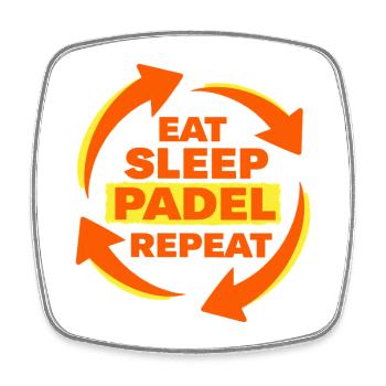 Eat Sleep Padel Repeat Athlete Statement - Square fridge magnet - white - Front