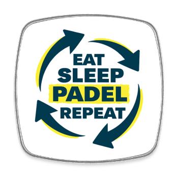Eat Sleep Padel Repeat Athlete Statement - Square fridge magnet - white - Front