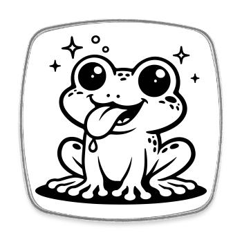 Grenouille Comique Crapaud - Magnet carré - blanc - Devant