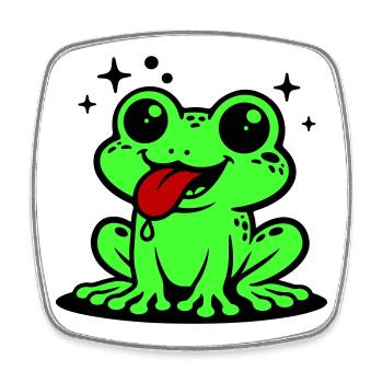 Kröte Comic Frosch - Viereckiger Kühlschrankmagnet - Weiß - Vorne